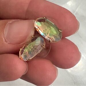 Iridescent and rose gold, Kendra Scott stud earrings